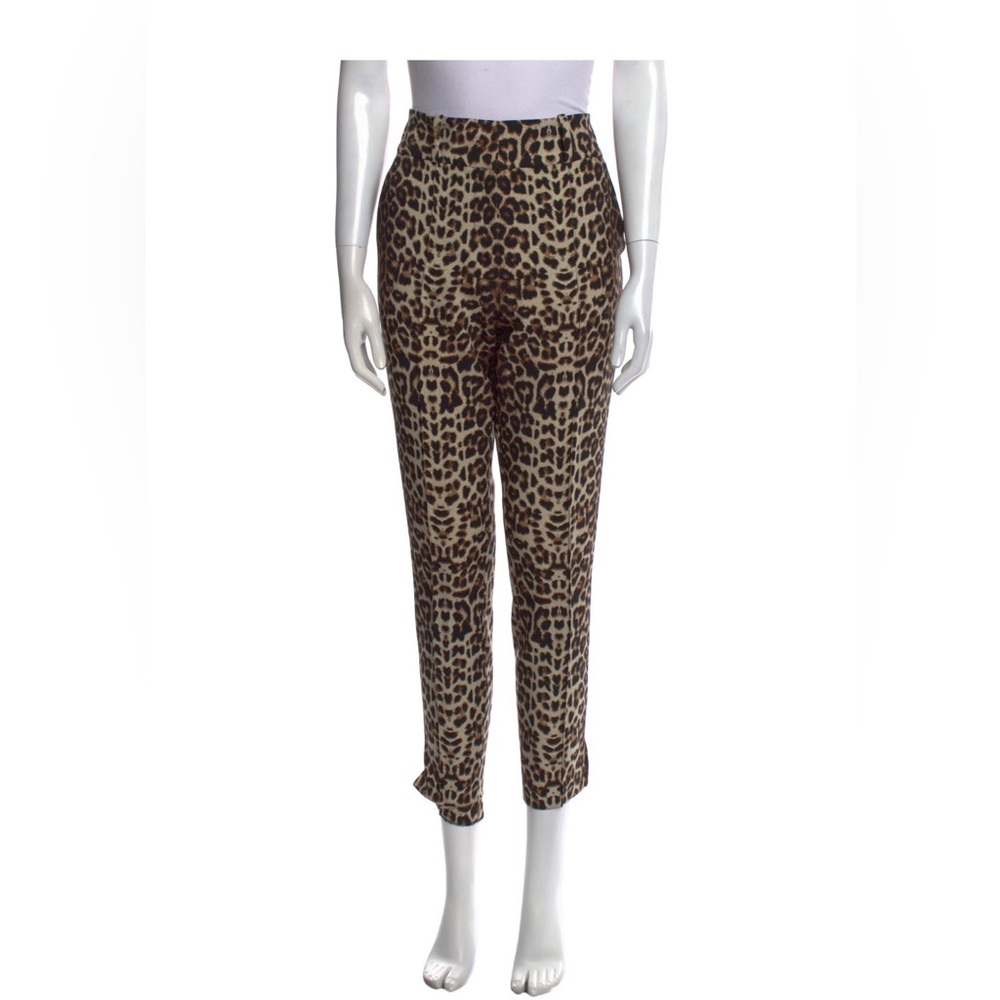 Veronica Beard Brown and Black Cropped Leopard Pants